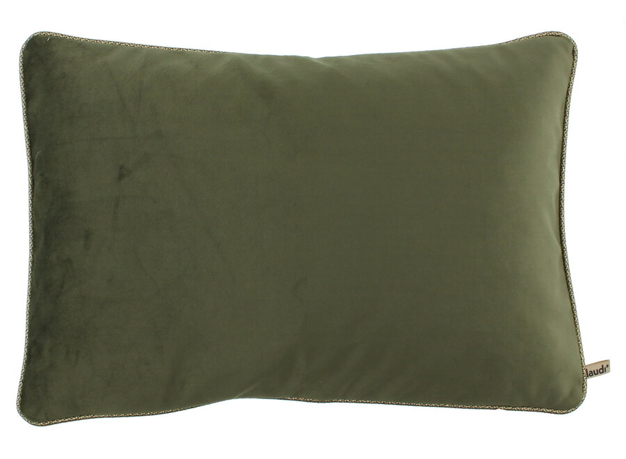 Decorative cushion Astrid Olive 23 + Piping Diamo Gold - Limited