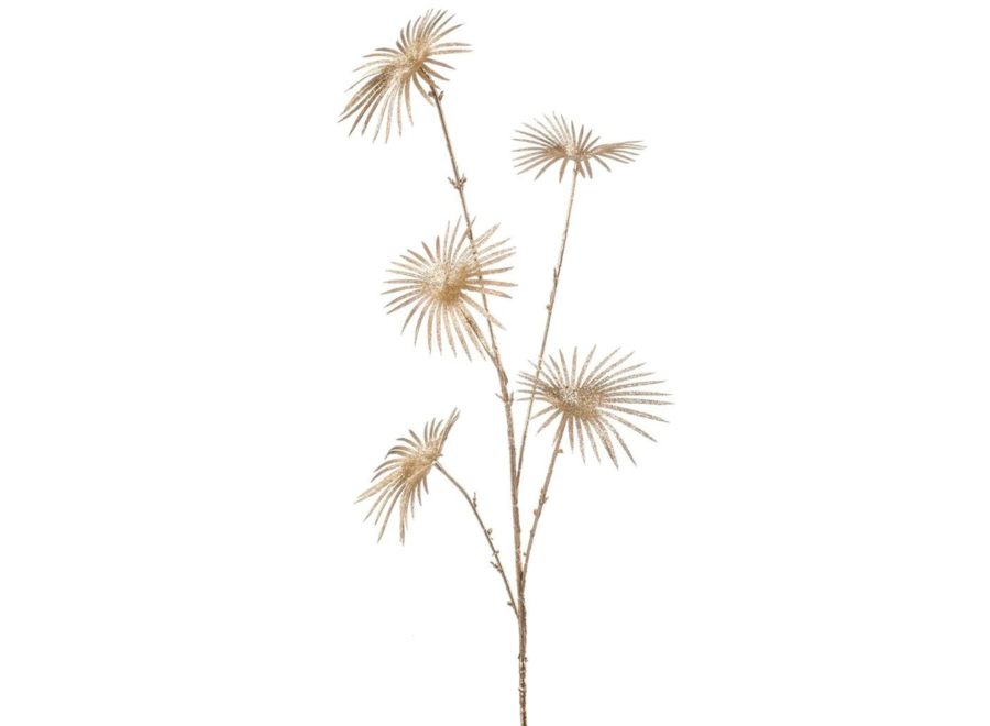 Artificial branches Palm leaf set of 3 - Gold