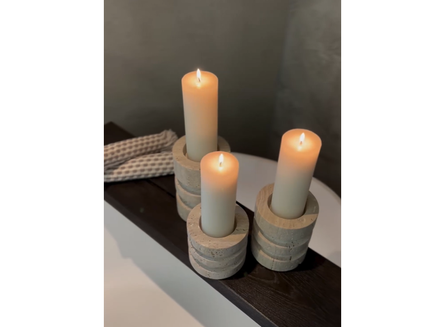 Candleholder 'Copenhagen' Travertine - L