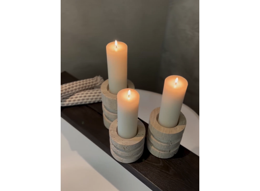 Candleholder 'Copenhagen' Travertine - M