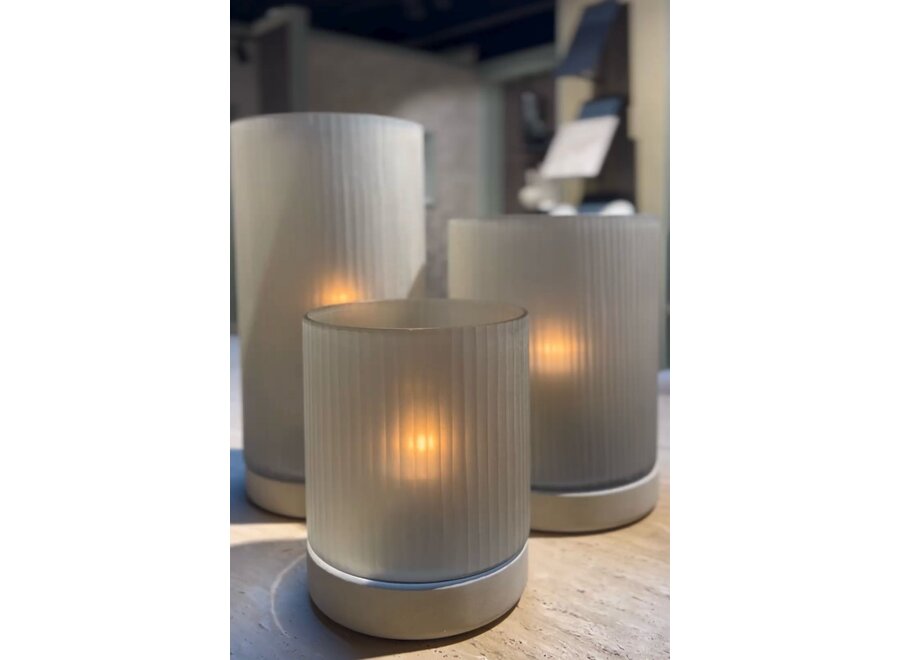 Windlicht 'Realgar' Frosted Smoke - L