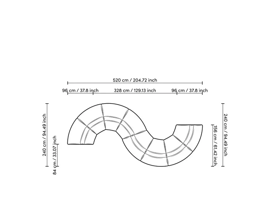 Sofa 'Lindau ' - Inside Corner - White