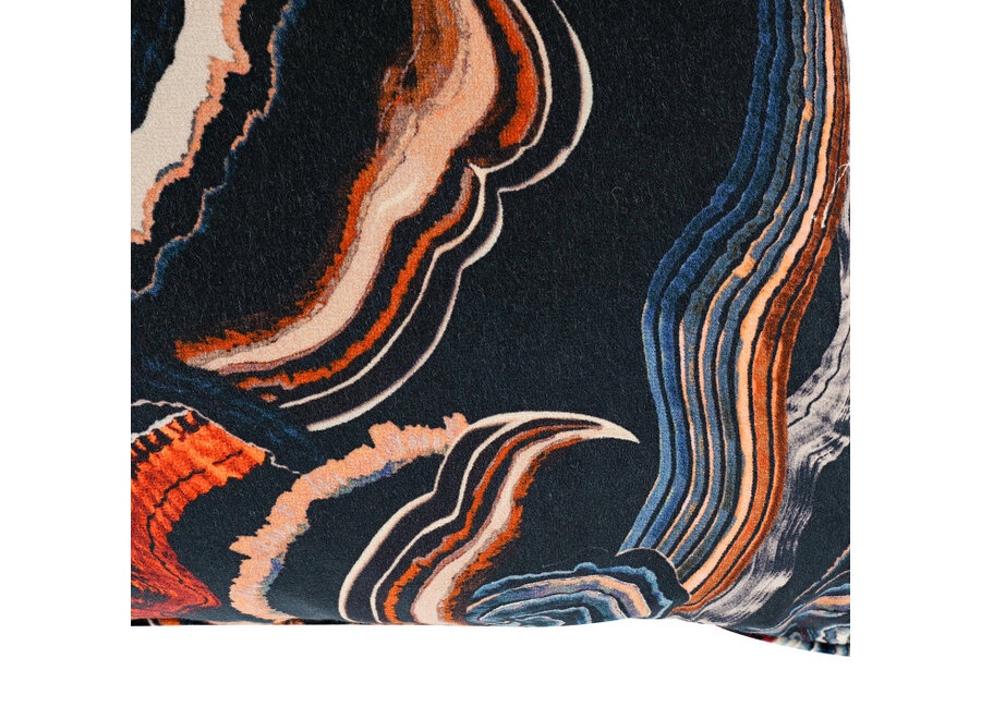 Cushion Fantasia Multicolor/Black + Piping Copper – Temperley X ROMO Collection