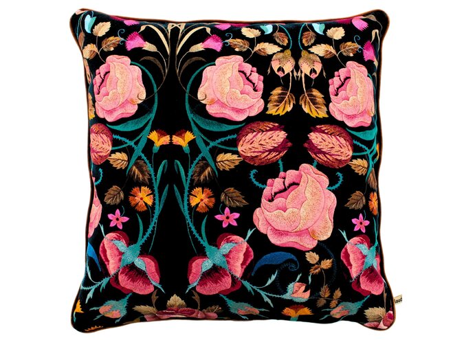 Coussin Bonita Pink/Black + Piping Copper – Temperley X ROMO Collection