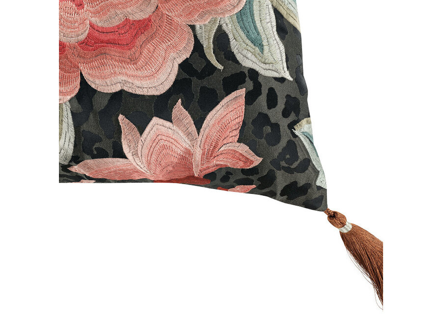 Cushion Lavinia Rose/Anthracite + Tassels Copper – Temperley X ROMO Collection