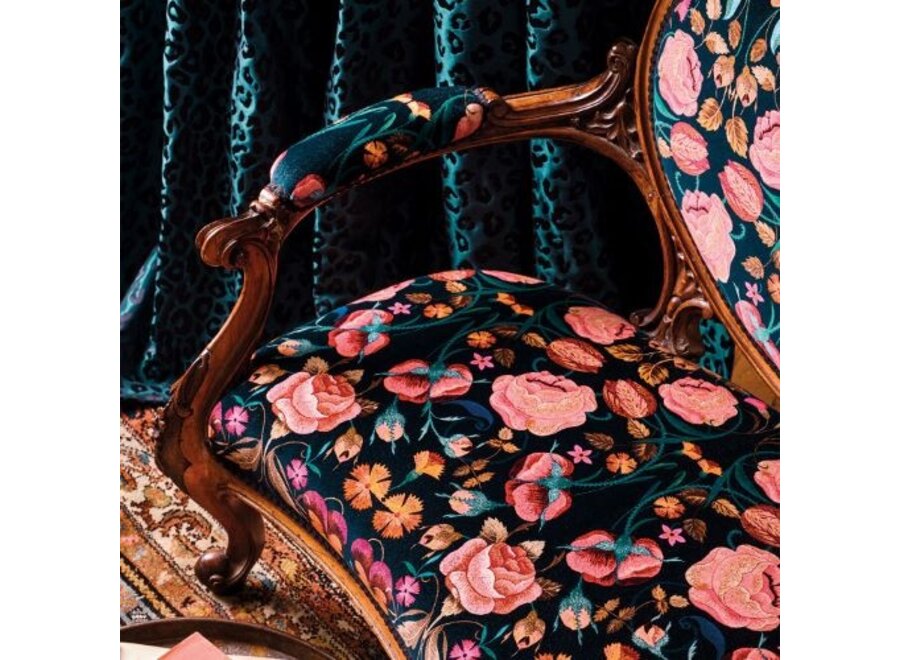Cushion Bonita Pink/Black + Piping Copper – Temperley X ROMO Collection