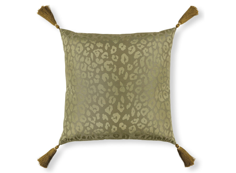 Cushion Lavinia Rose/Green + Tassels Olive – Temperley X ROMO Collection