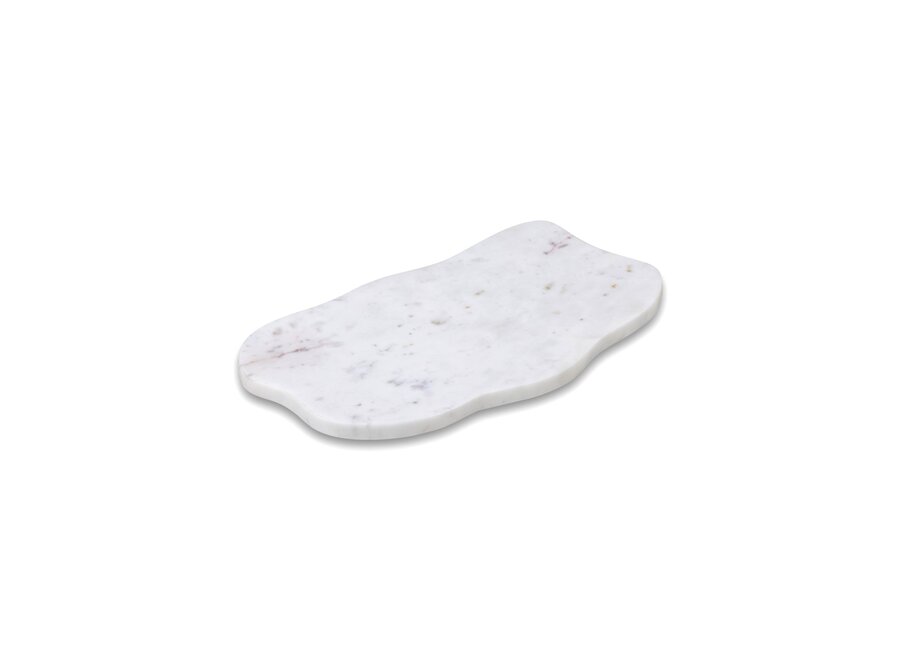 Organisches Tablett 'White Marble'