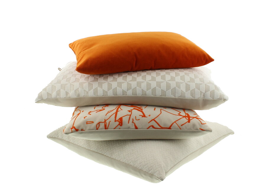 Decorative cushion Scribby EXCLUSIVE Orange/White