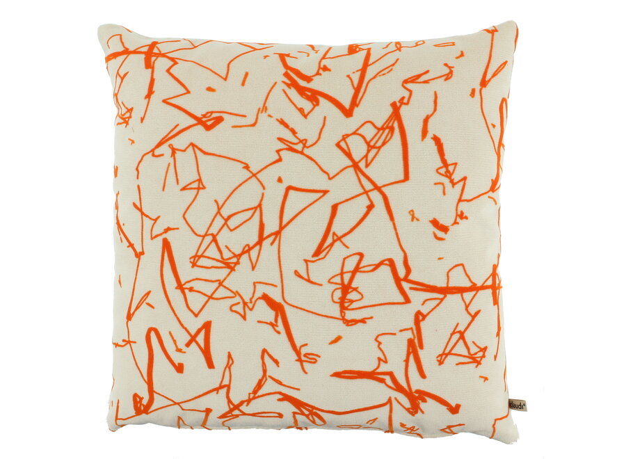 Decorative cushion Scribby EXCLUSIVE Orange/White