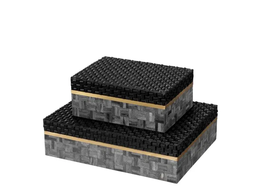 Luxe bewaardoos 'Seaside'  - S - Grey | black