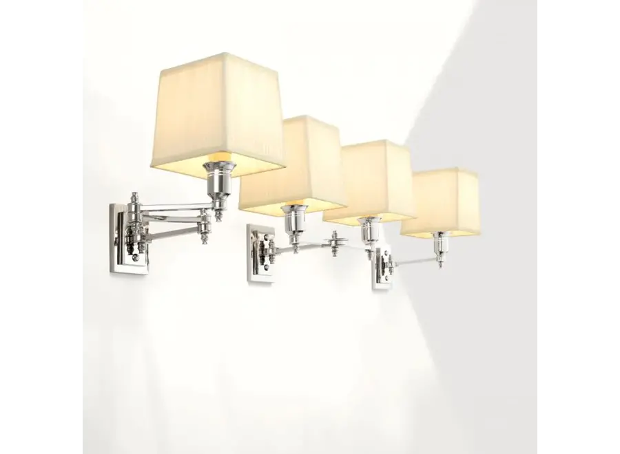 Lampe murale 'Lexington' - Double- Nickel/White