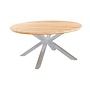 Table à manger ronde 'Noas' - Salix Alu/Teak