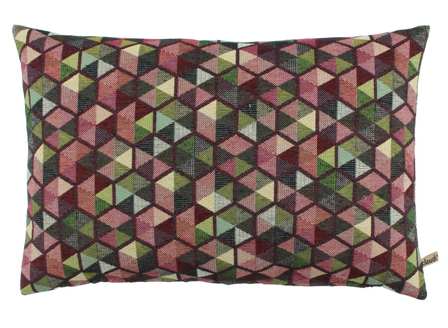 Decorative cushion Akasma Aubergine Multicolor