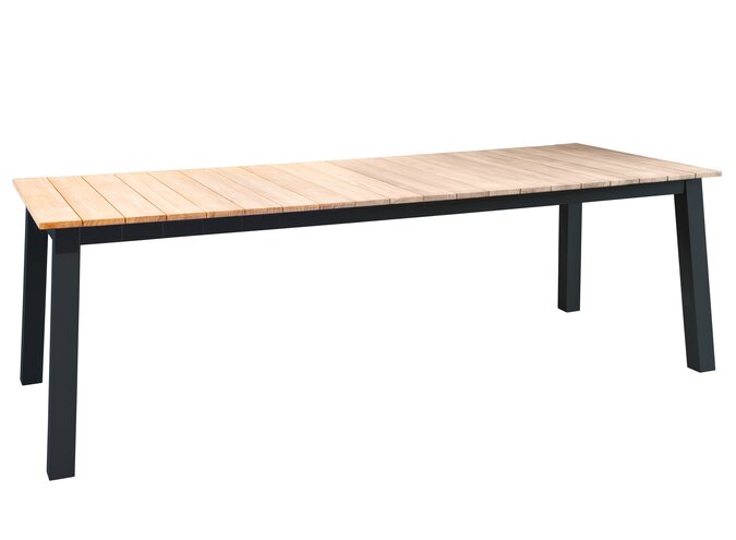 Dining table 'Muro' - Dark Grey Alu/Teak