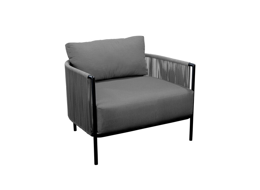 Loungestoel 'Umi' - Alu Black/Grey