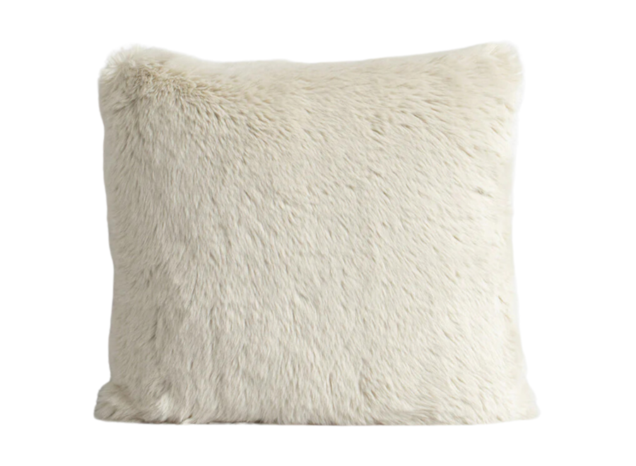 Coussin en fourrure 'Pele Ecru'