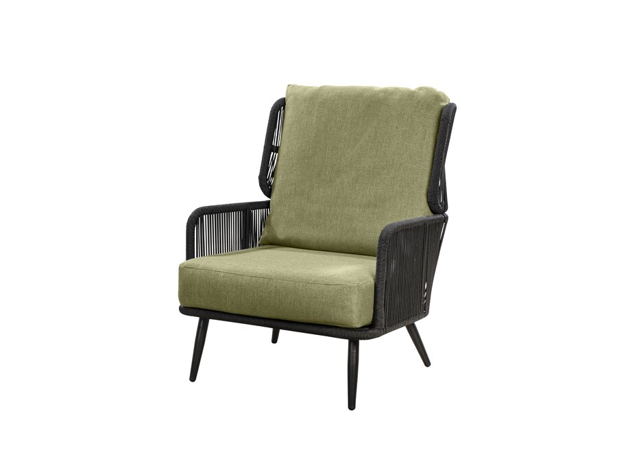 Lounge chair 'Tsubasa' - Black/Green