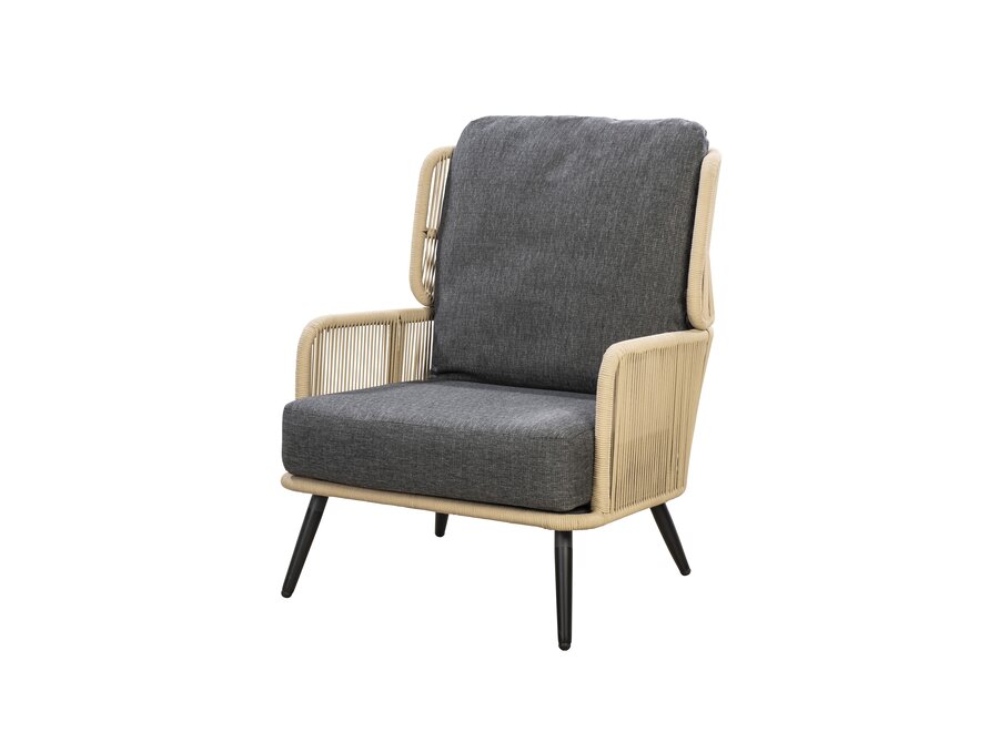 Lounge chair 'Tsubasa' - Natural/Black