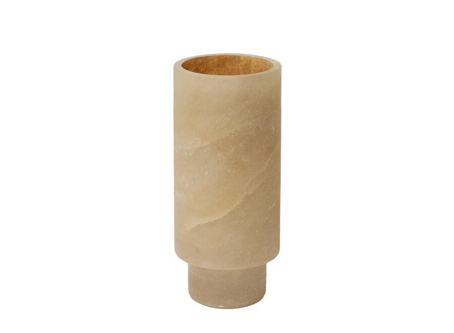 Alabaster tealight 'Lascar' - M - Beige