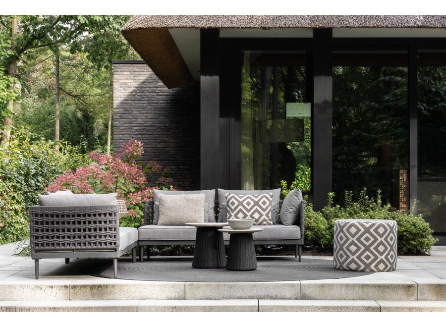 Outdoor pouf 'Ian' - Grey