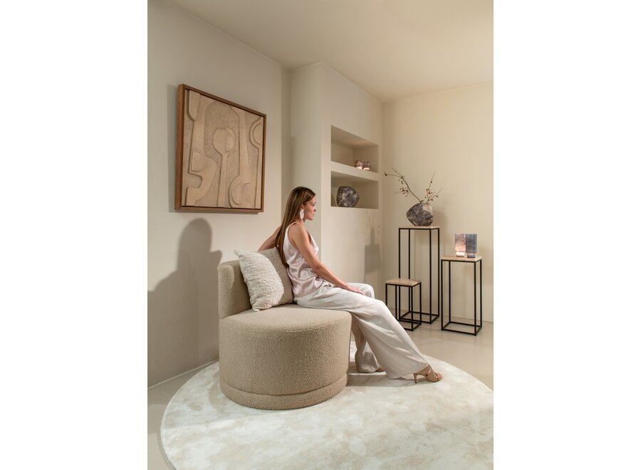 Tapis rond « Lake » beige