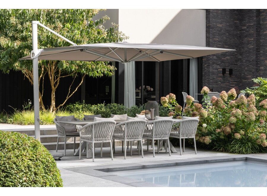 Parasol 'Santo' 350x350 - Chalk/Taupe