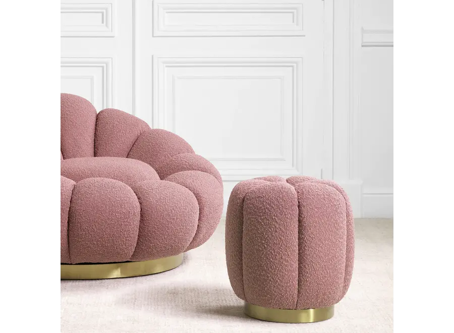 Tabouret 'Orchanic' - Bouclé rose