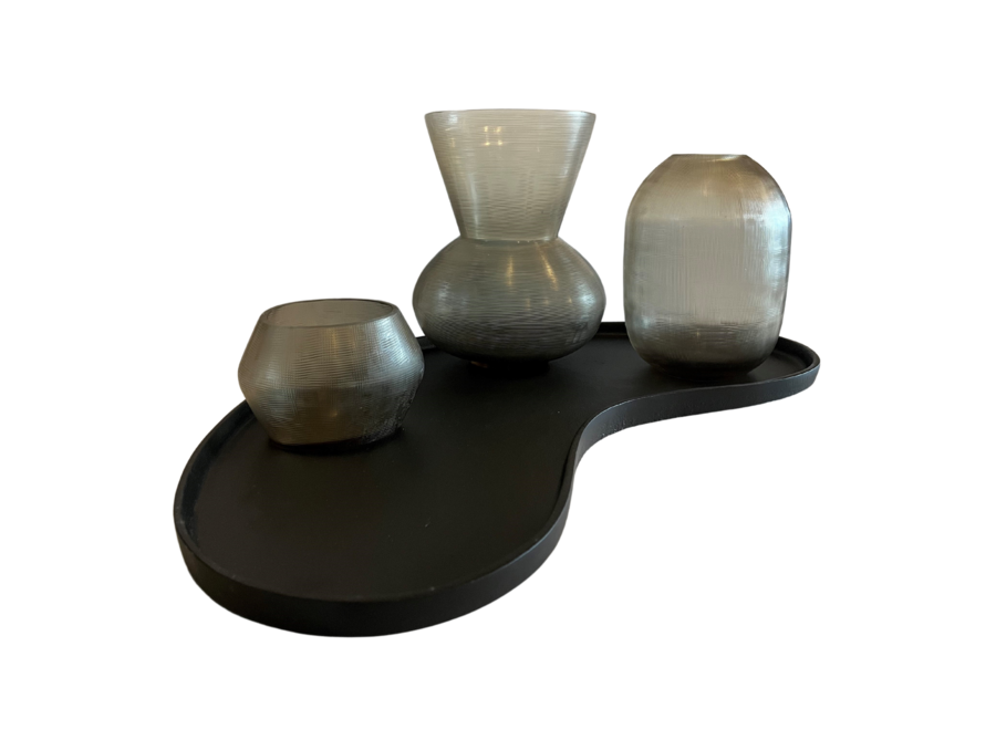 Glassware styling & tray - Black