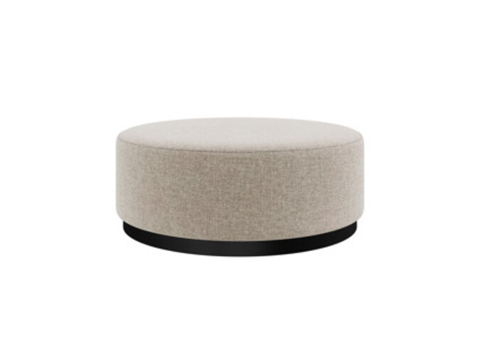 Round pouffe 'Liam' - Ronaldo fabric Sand