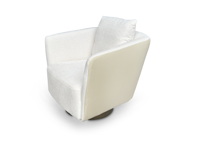 Draaifauteuil Borgia - Off White/Leather