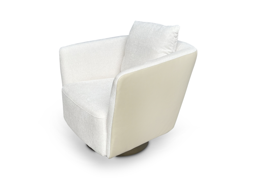 Fauteuil pivotant Borgia - Off White/Leather