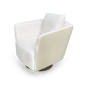 Fauteuil pivotant Borgia - Off White/Leather