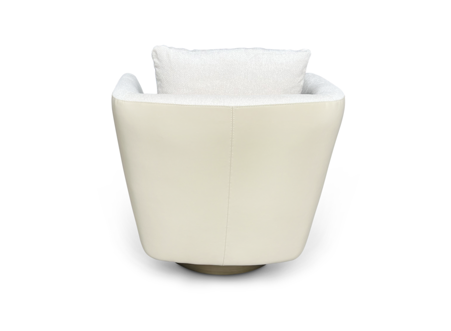 Fauteuil pivotant 'Borgia' - Beige Leather
