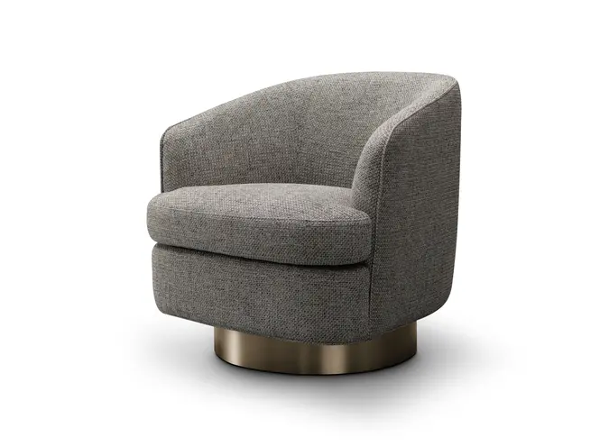 Swivel armchair Borelli - Grey Tweed