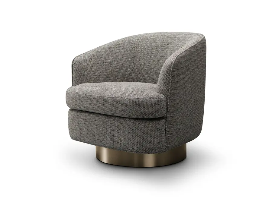 Swivel armchair Borelli - Grey Tweed