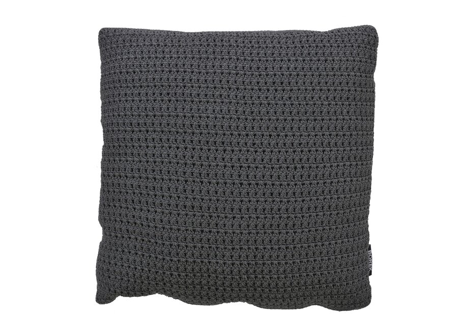 Coussin d'extérieur 'Crochette' DW 50x50cm - Anthracite