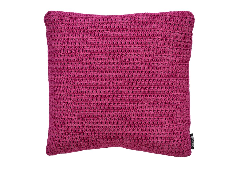Outdoor kussen 'Crochette' DW 50x50cm - Fuchsia