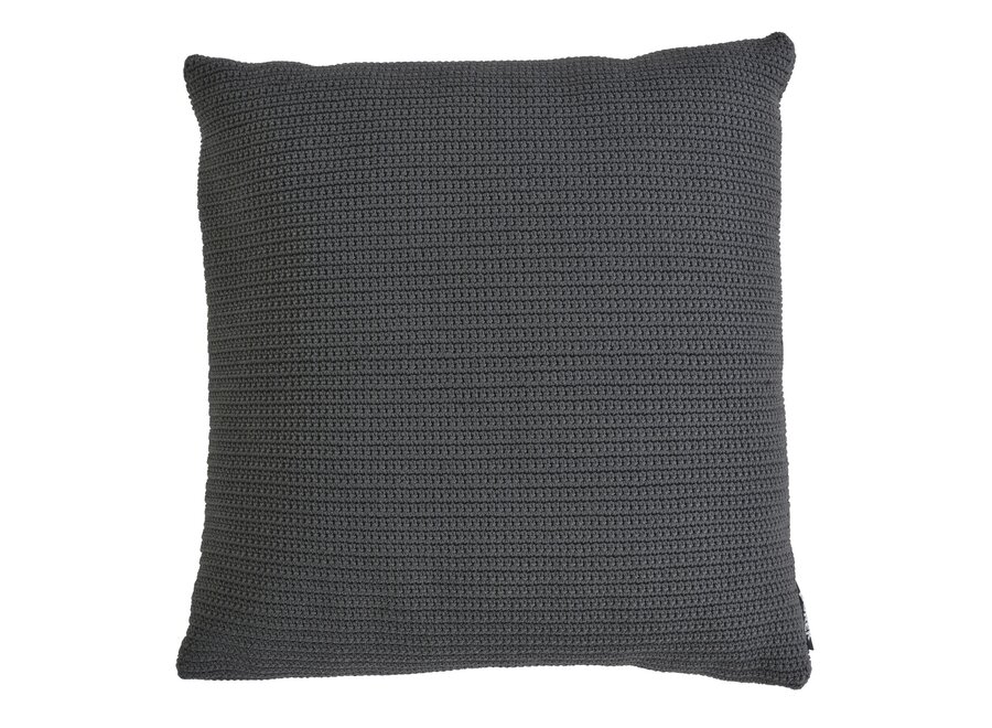 Coussin d'extérieur 'Crochette' 50x50cm - Anthracite