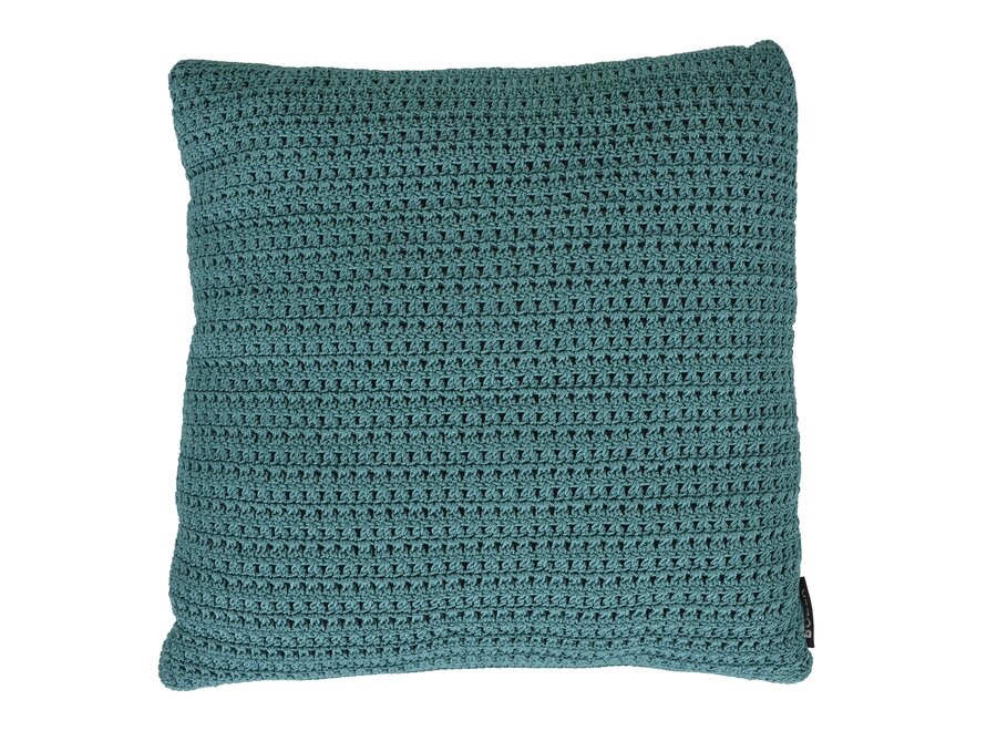 Outdoor kussen 'Crochette' DW 50x50cm - Blue Slate