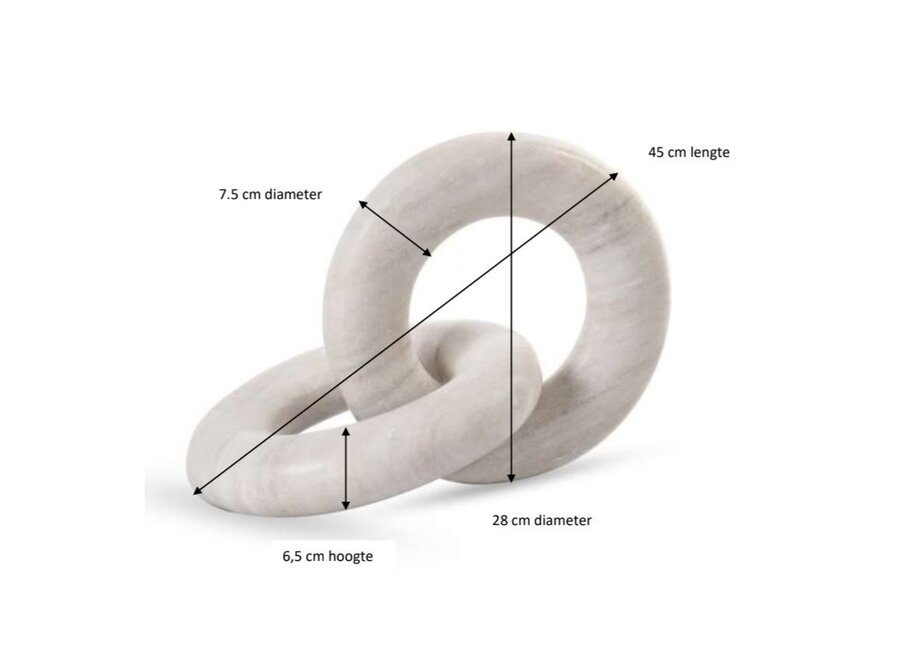 Dekoobjekt 'Marble ring' - Beige - L
