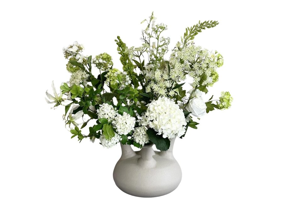 Künstlicher Blumenstrauß 'Weiß' für Hornvase
