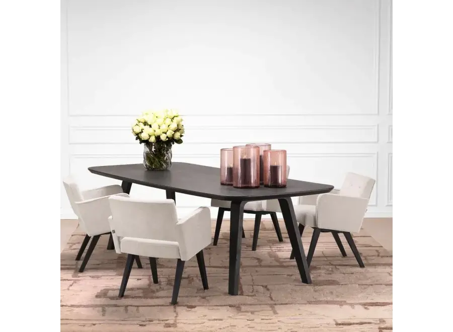 Table à manger 'Glover'  - Charcoal Grey Veneer