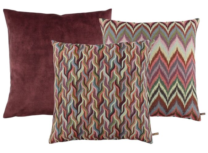 Combinaison de coussins Aubergine Multicolor: Adona, Obi & Don