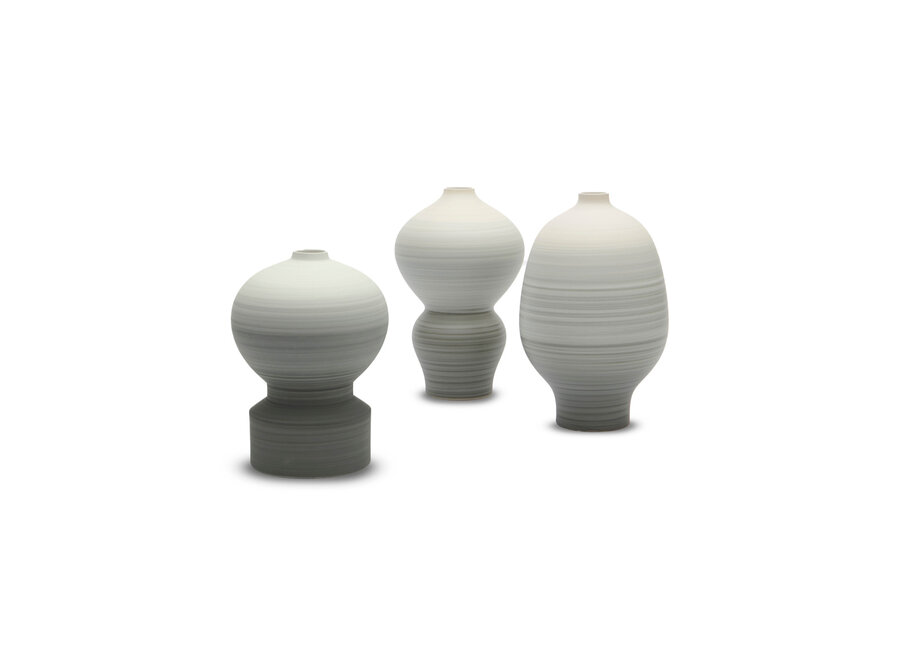 Vase 'Mystique' Lightgrey / Off White - L