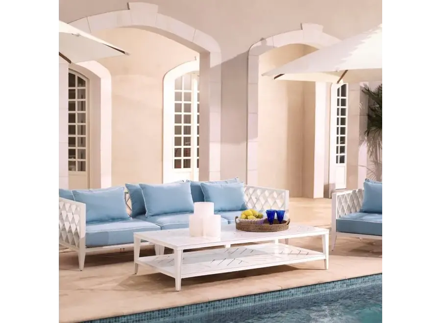 Outdoor Coffee Table 'Bell Rive' - Rectangular - White