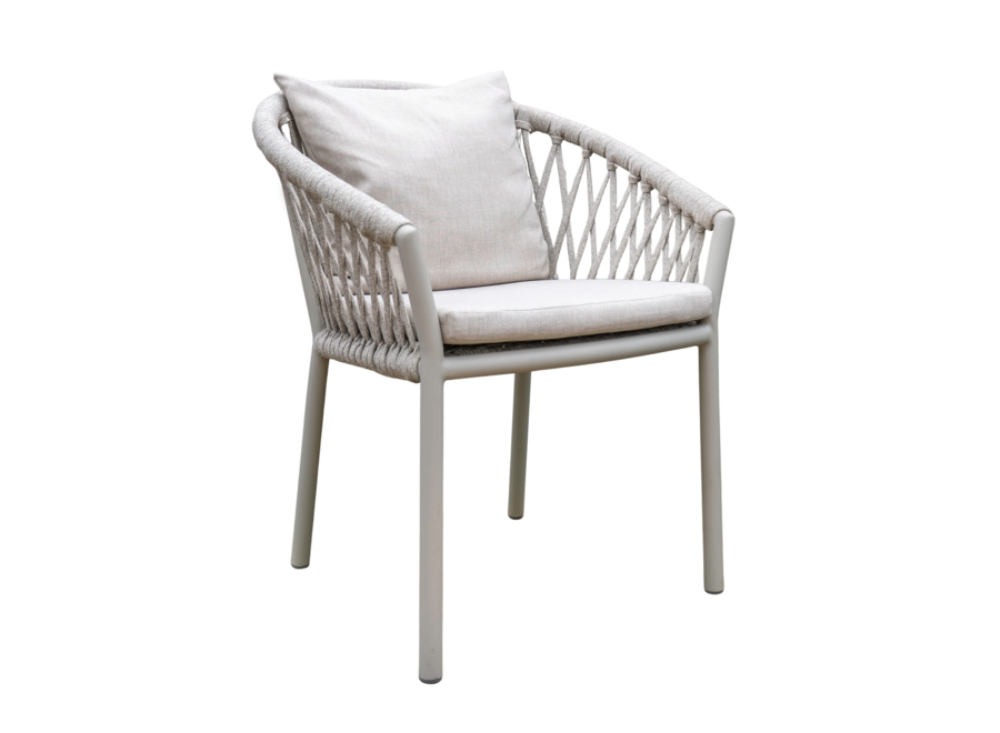 Garden chair 'Majinto' - Chalk White / Taupe