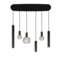 Hängelampe 'Riva' Danish Oval 110cm - Matt Black - 6 Lichter Segula light Paket