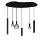 Hanglamp 'Riva' Organic 140cm - Matt Black - 6 lichts Segula lichtpakket
