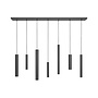 Hanging lamp 'Mello' Straight 145cm - Matt Black - 7 lights light package